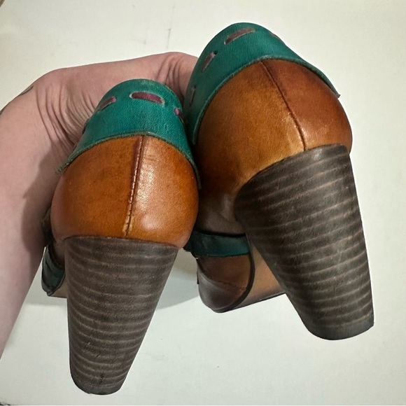 Elite by Corkys Multicolour Classic Leather Sawtooth Slip On Heels Booties Sz 11 - Picture 10 of 13